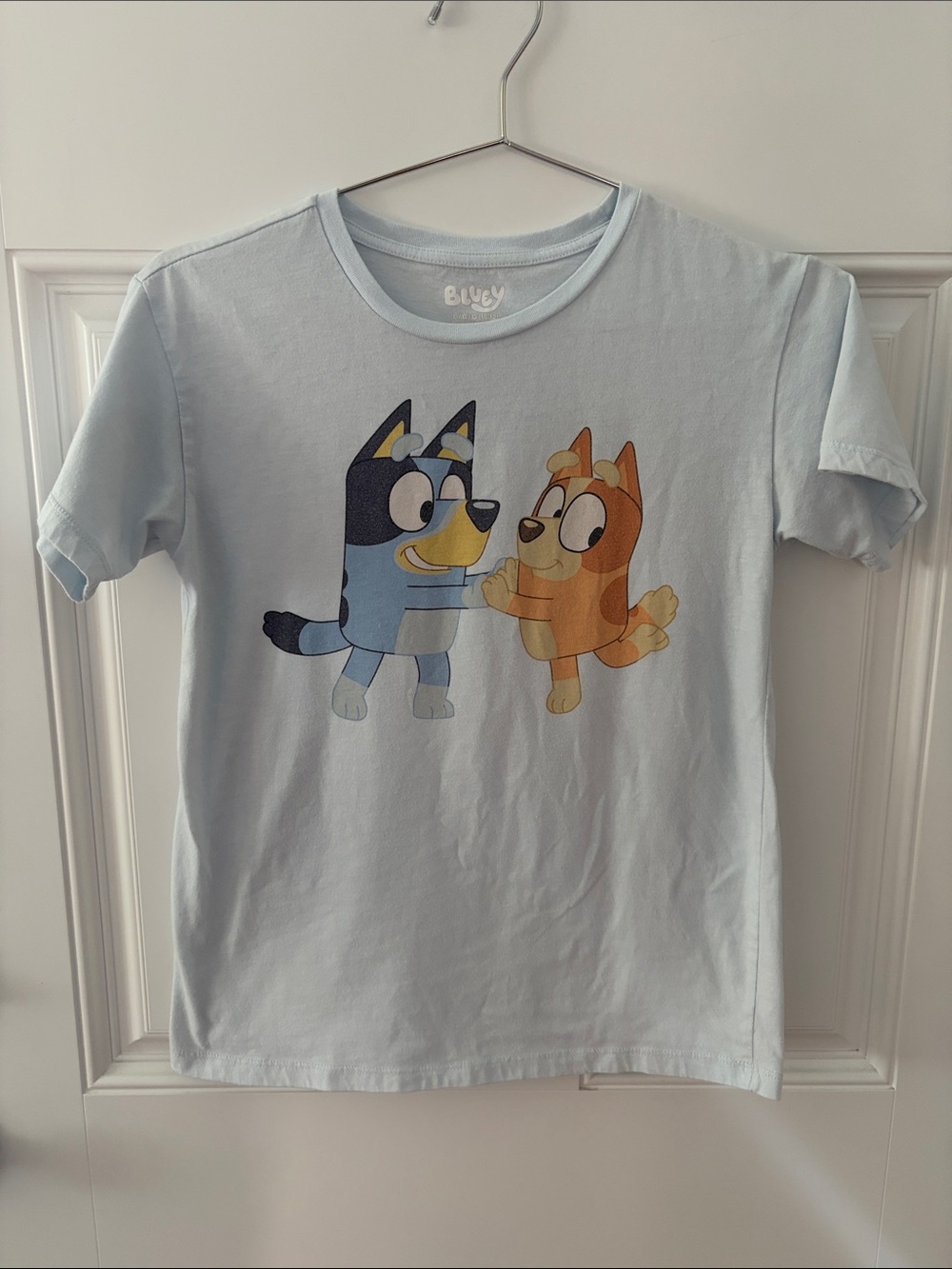 Bluey Light Blue Kids Short Sleeve Graphic Tee